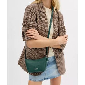 🔥🎁NWT! Coach Zip Crossbody Crossgrain Leather CW336 Emerald Green Msrp:$250.00